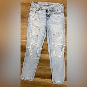 American Eagle Outfitters Ripped Light Blue Mom Jeans
